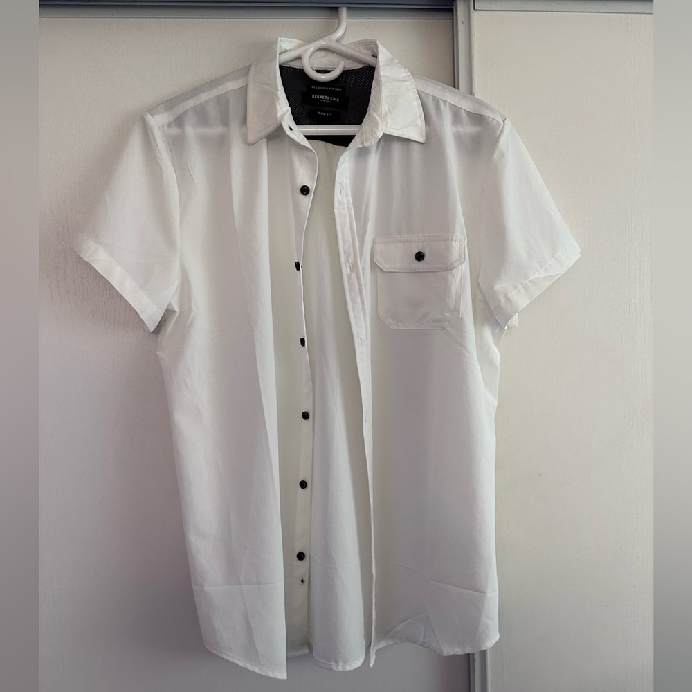 Kenneth Kole Short Sleeve Button Up New